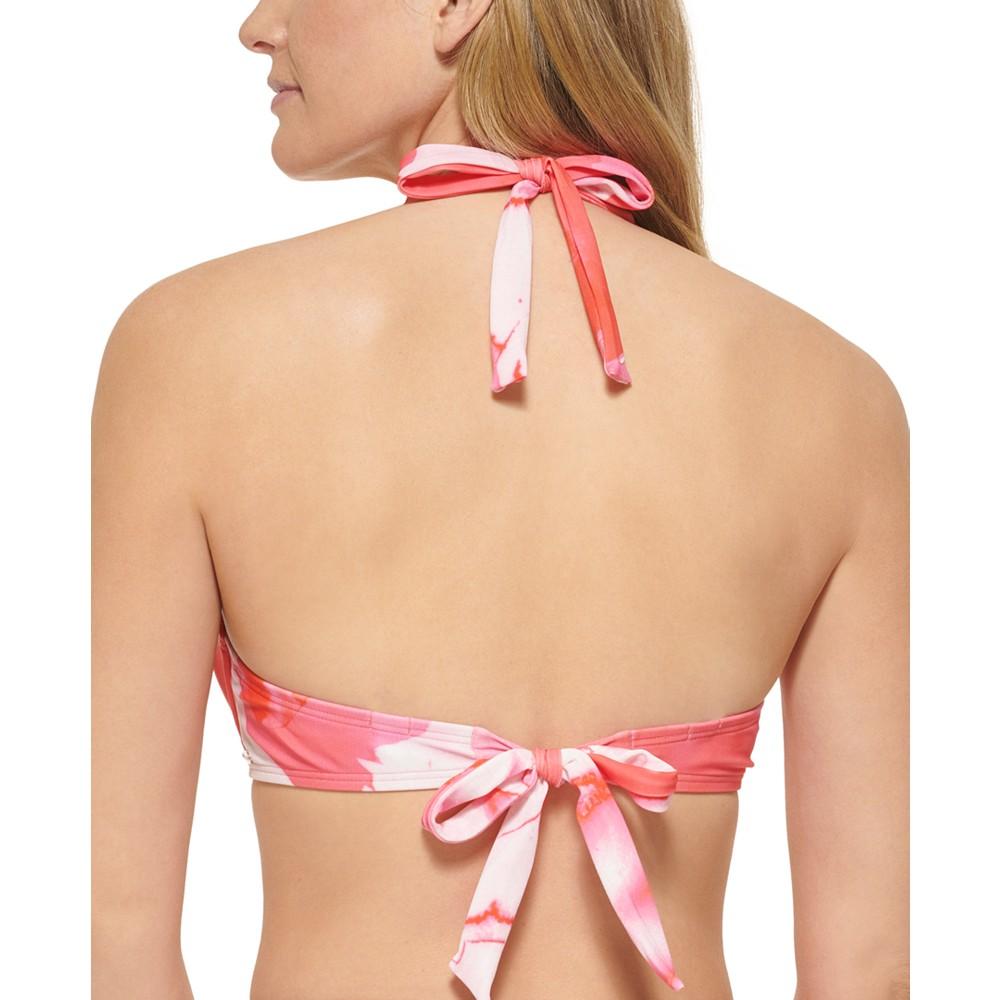 Women's Printed Pleated Underwire Convertible Bikini Bra Top商品第2张图片规格展示