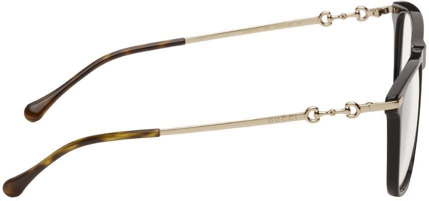 商品Gucci|Black Horsebit Glasses,价格¥2850,第4张图片详细描述