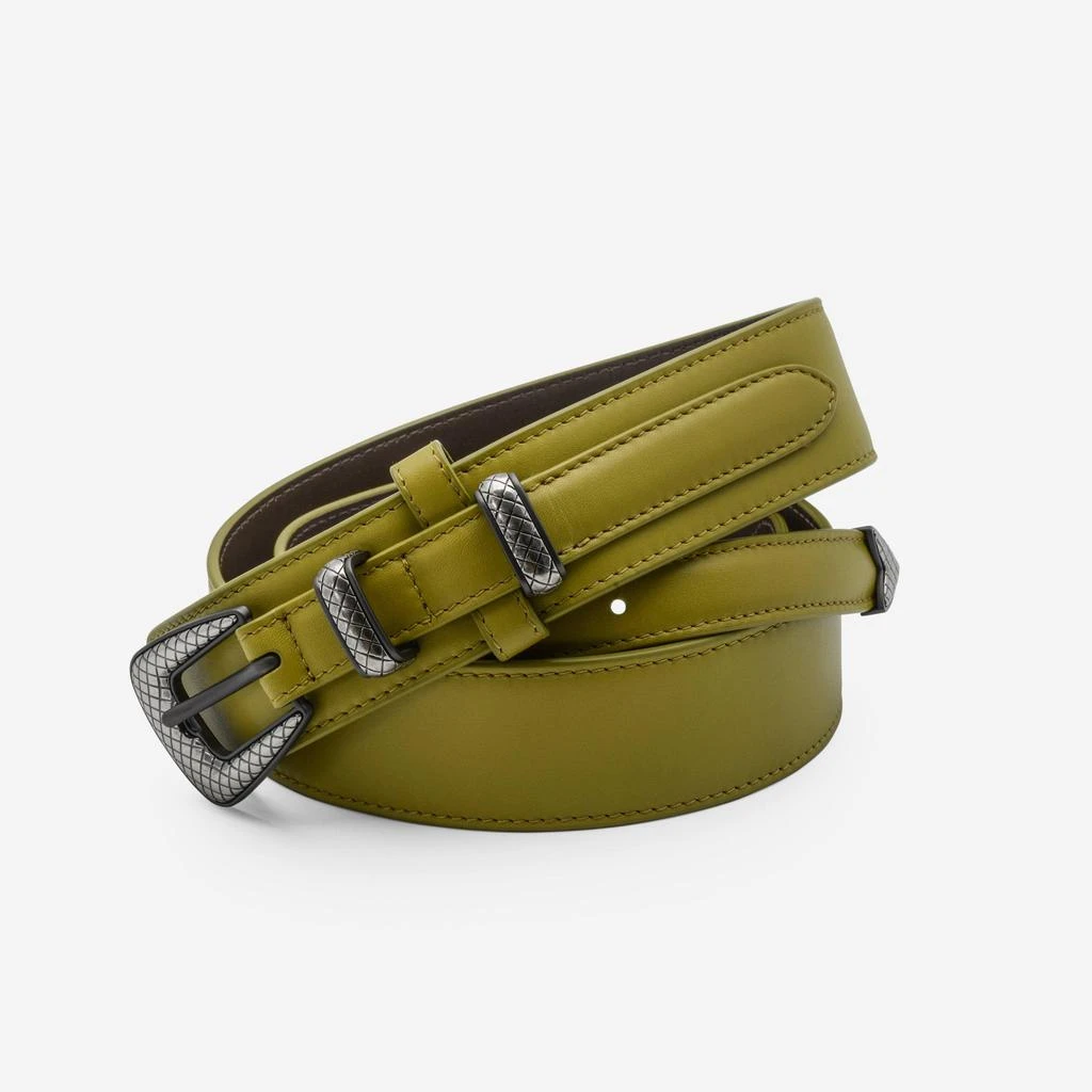 商品Bottega Veneta|Bottega Veneta Green Leather Belt 509419-Valkc-3324,价格¥2309,第1张图片