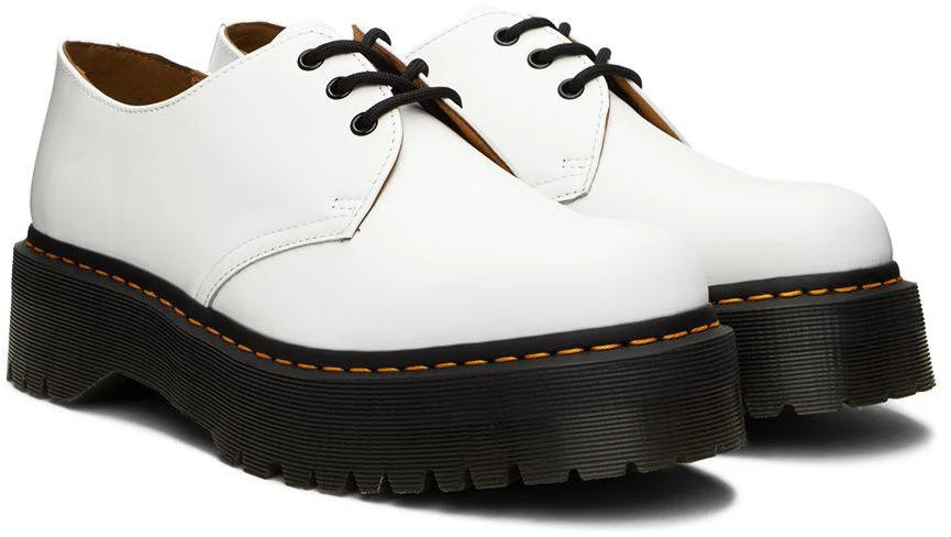 商品Dr. Martens|White Smooth 1461 Platform Oxfords,价格¥555,第4张图片详细描述