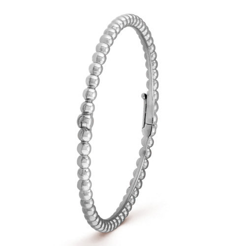 商品Van Cleef & Arpels| Van Cleef & Arpels/梵克雅宝 经典 Perlée系列 18K金白金圆珠中号手镯VCARO7A900,价格¥42012,第1张图片