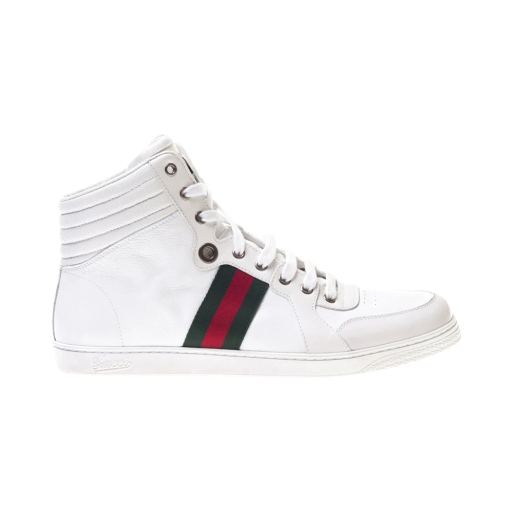 商品[国内直发] Gucci|GUCCI 男款白色牛皮高帮运动休闲鞋 221825-ADFX0-9060,价格¥4240,第1张图片