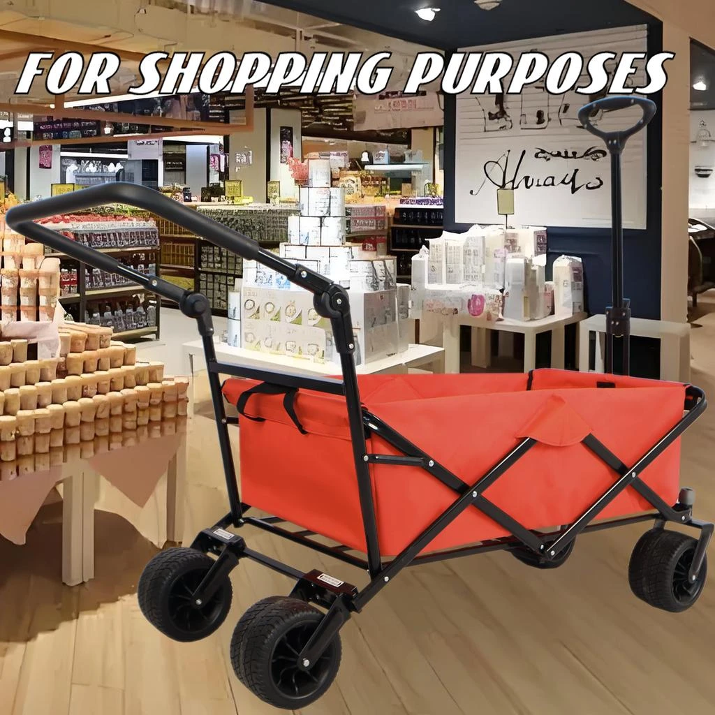 商品Streamdale Furniture|Streamdale Utility Park Garden Cart Tool Customized Color Folding Camping Trolley Outdoor Picnic Beach Wagon,价格¥1473,第4张图片详细描述