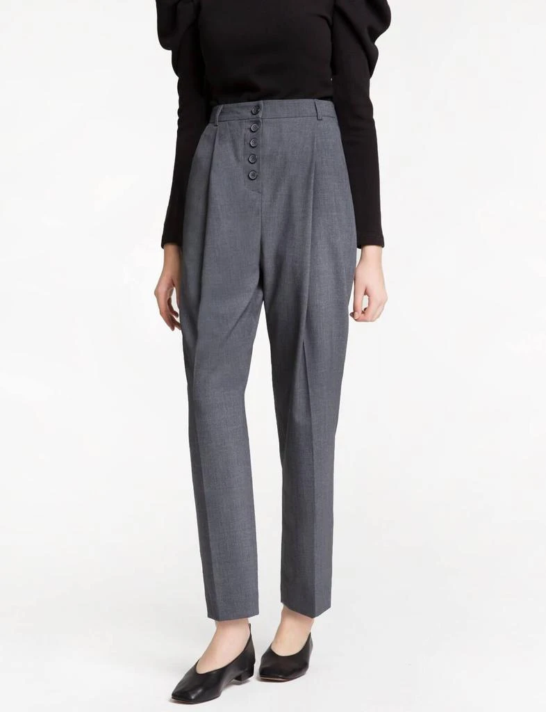 商品Pixie Market|Grey Button Pleated High Waisted Pants,价格¥391,第5张图片详细描述