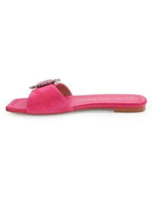 商品Stuart Weitzman|Embellished Suede Flat Sandals,价格¥1070,第4张图片详细描述