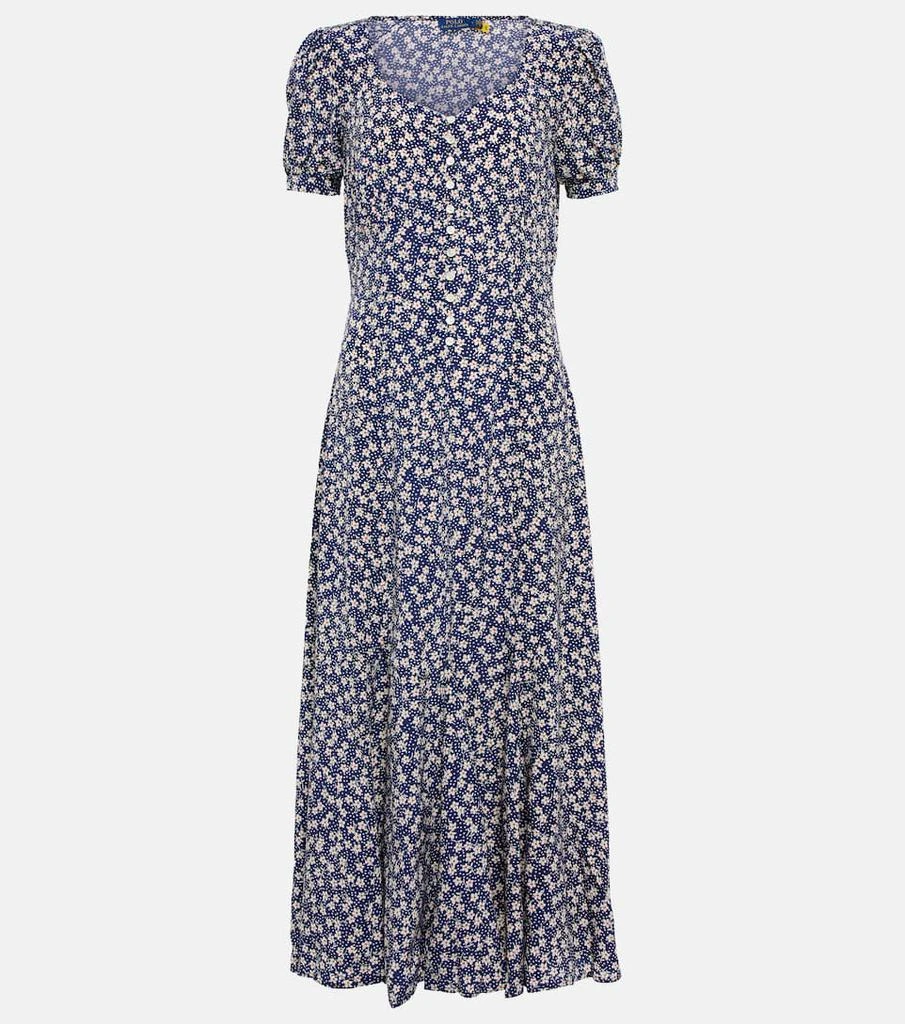 商品Ralph Lauren|Floral puff-sleeve crêpe midi dress,价格¥1855,第1张图片