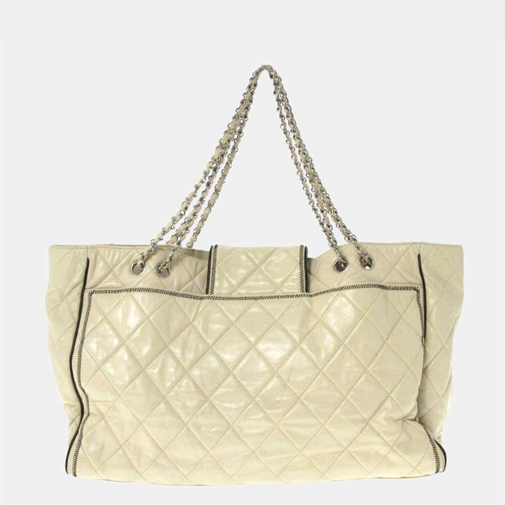 Chanel White Matelasse Reissue East West Tote Bag商品第3张图片规格展示