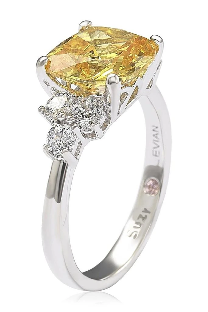 商品Suzy Levian|Sterling Silver Yellow Cubic Zirconia Engagement Ring,价格¥1215,第4张图片详细描述