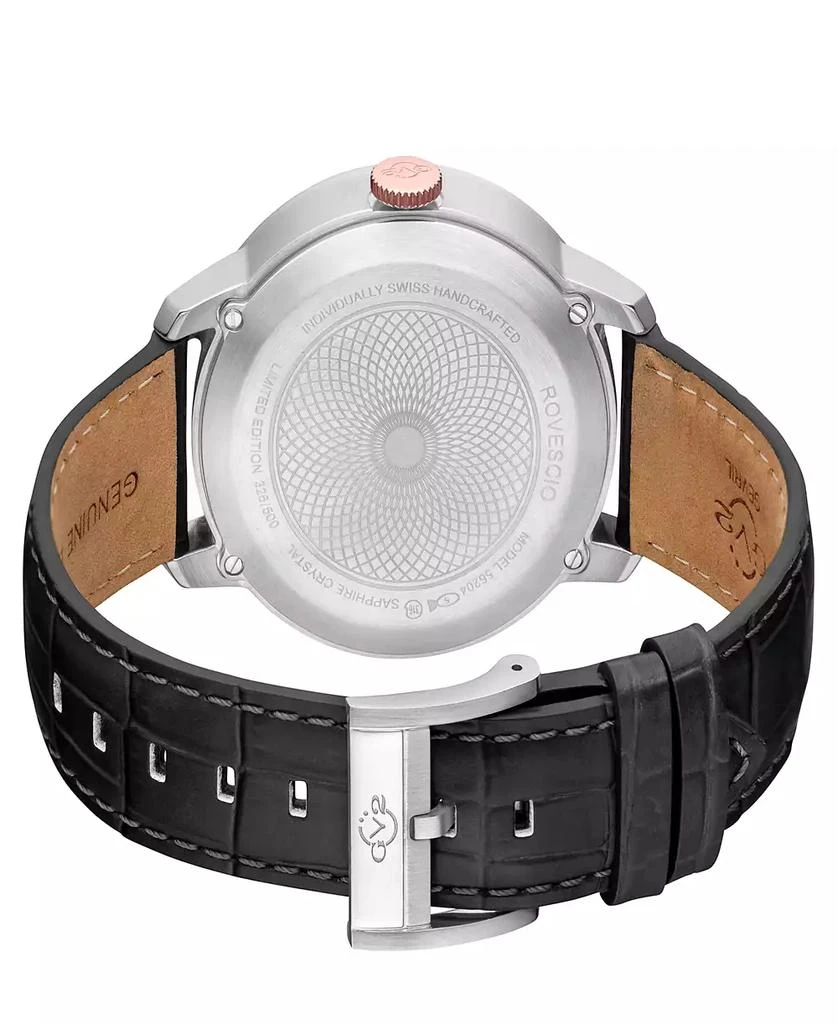 商品Gevril|Men's Rovescio Swiss Quartz Italian Black Leather Strap Watch 42mm,价格¥4950,第3张图片详细描述
