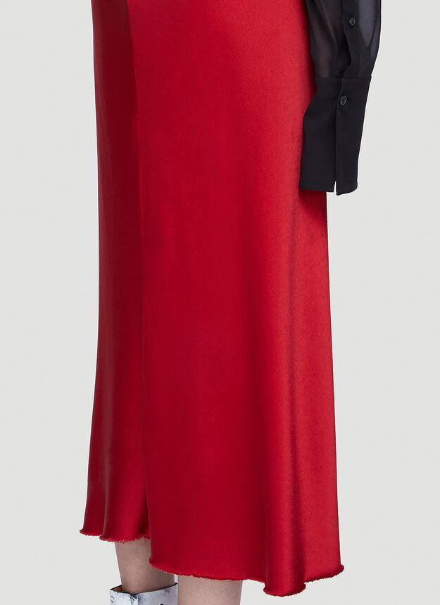商品MAISON MARGIELA|Stretch Satin Skirt in Red,价格¥2799,第7张图片详细描述