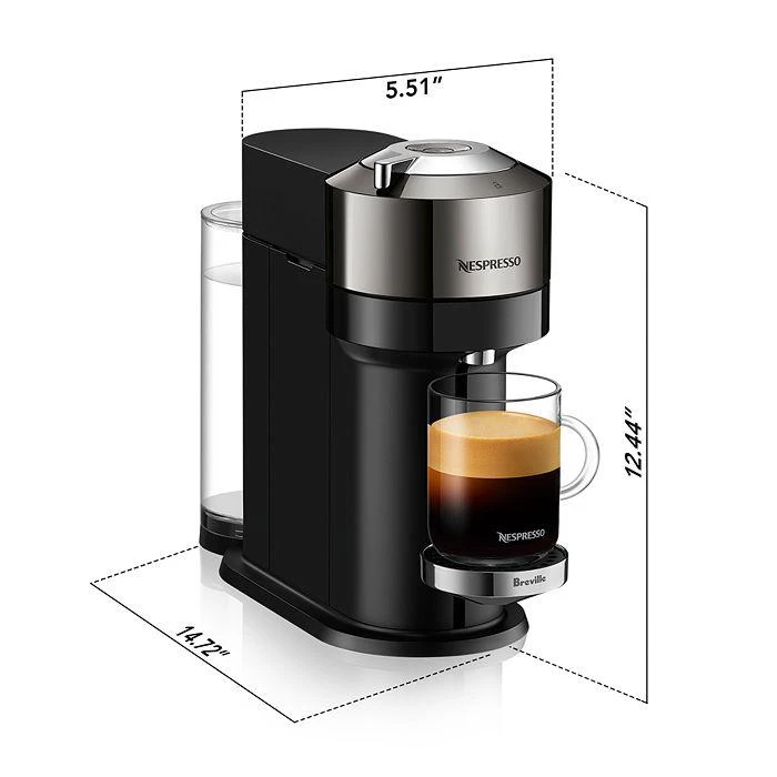 商品Nespresso|Vertuo Next Deluxe by Breville with Aeroccino Milk Frother, Dark Chrome,价格¥1358,第5张图片详细描述