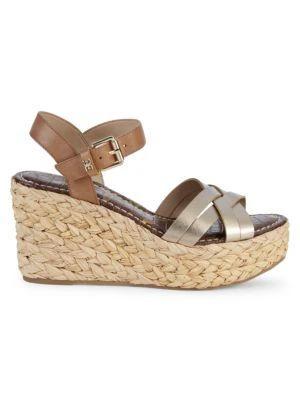 商品Sam Edelman|Darline Leather Platform Wedge Espadrilles,价格¥138,第1张图片