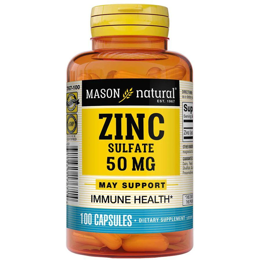 商品Mason Natural|Zinc Sulfate 50 mg Capsules,价格¥39,第1张图片