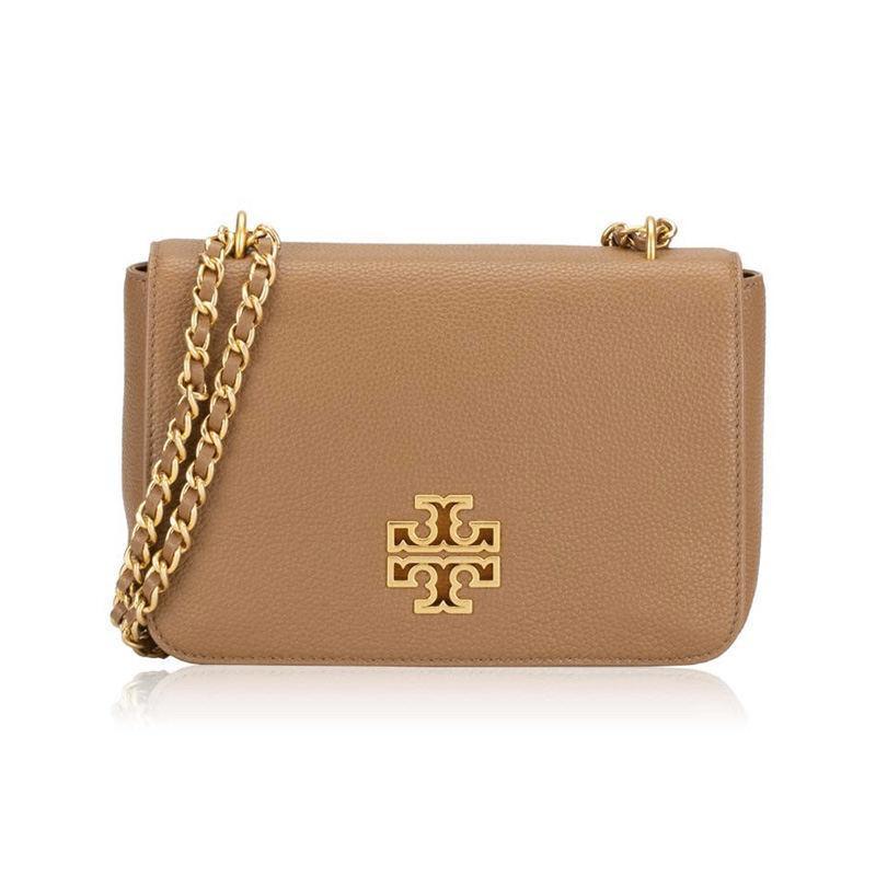 商品[国内直发] Tory Burch|托里·伯奇 TORY BURCH 奢侈品 TB女包 灰色牛皮革翻盖单肩斜挎链条小方包 60404 063,价格¥2176,第1张图片