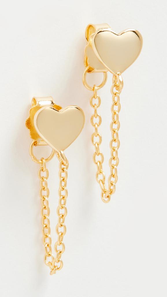 SHASHI Heart Chain Drop Earrings商品第4张图片规格展示