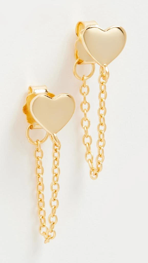 商品Shashi|SHASHI Heart Chain Drop Earrings,价格¥306,第4张图片详细描述