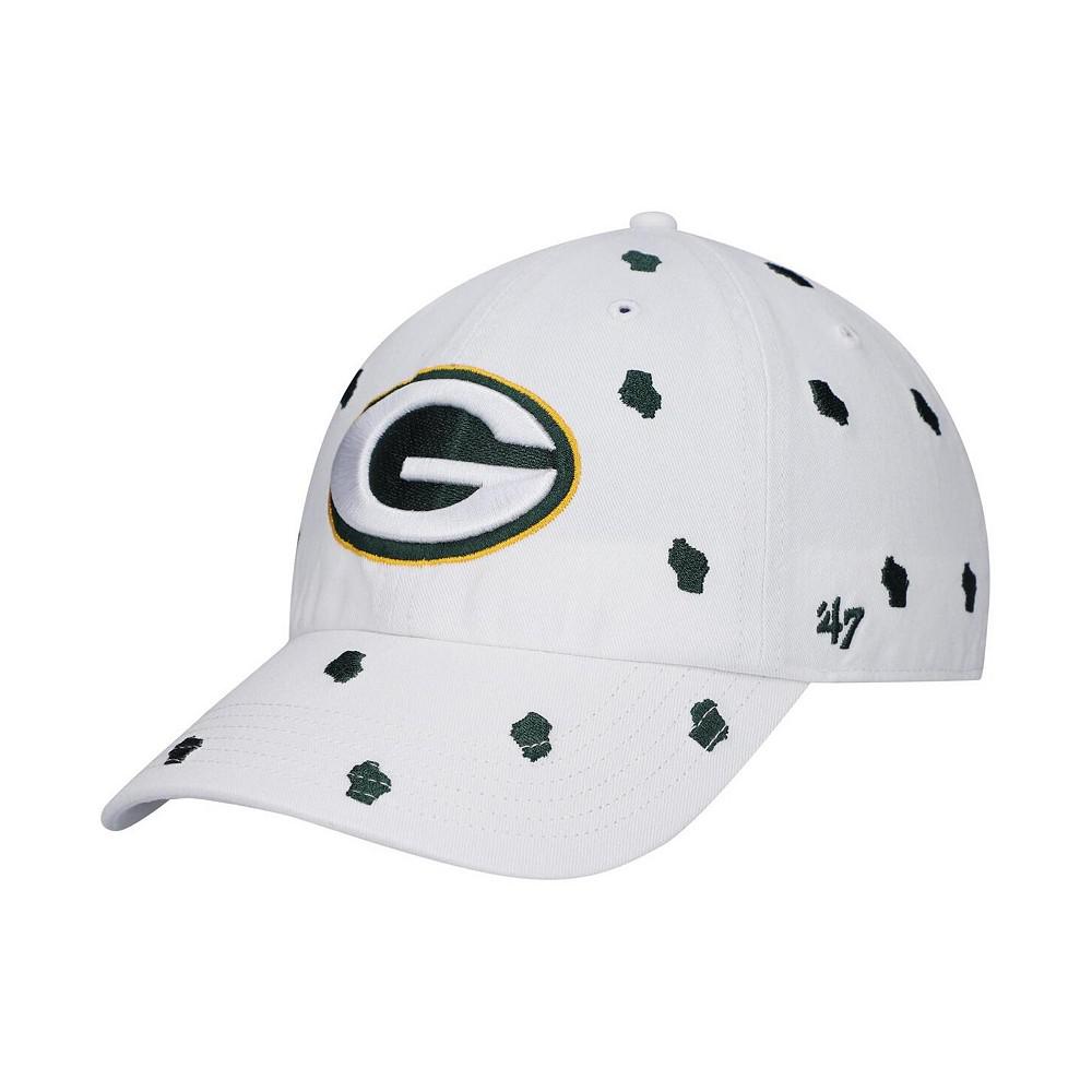 Women's '47 White Green Bay Packers Confetti Clean Up Adjustable Hat商品第1张图片规格展示