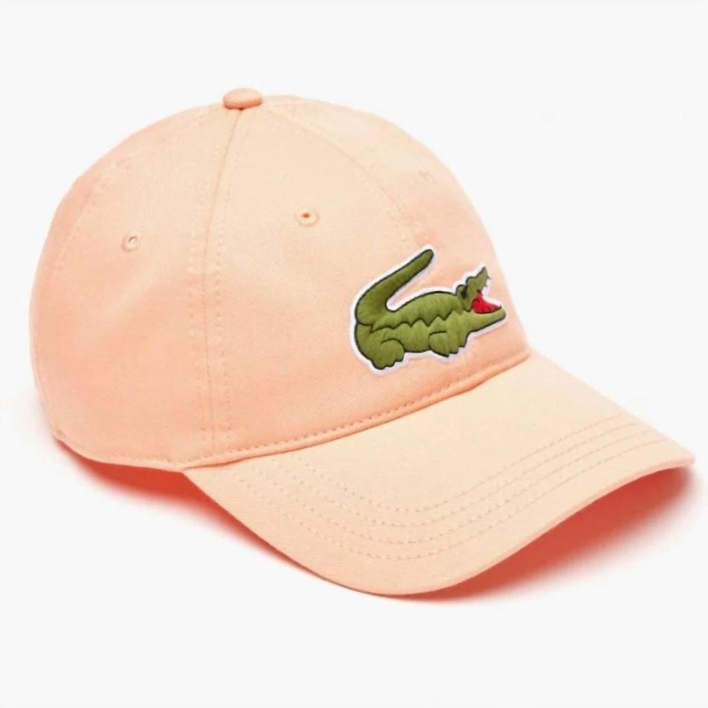 商品Lacoste|Unisex Adjustable Organic Cotton Twill Cap In Light Orange,价格¥374,第1张图片