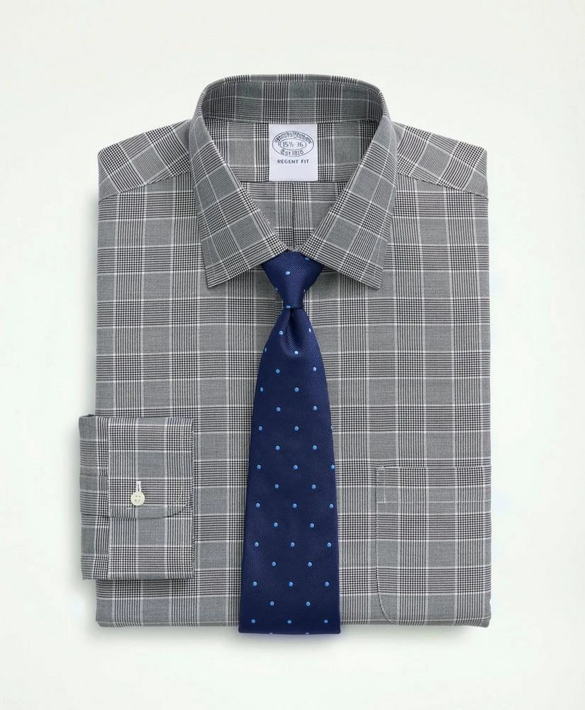 商品Brooks Brothers|Stretch Regent Regular-Fit Dress Shirt, Non-Iron Herringbone Glen Plaid Ainsley Collar,价格¥408,第1张图片