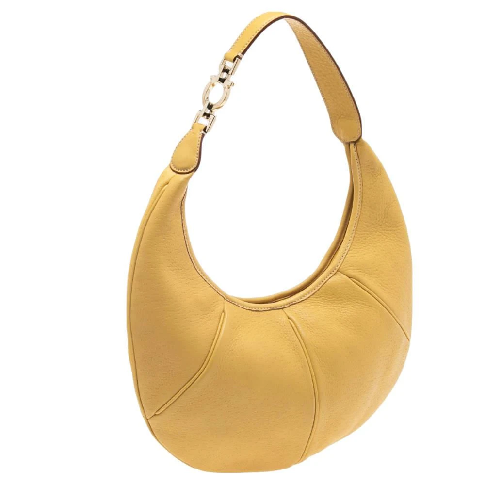 商品[二手商品] Salvatore Ferragamo|Salvatore Ferragamo Yellow Leather Hobo,价格¥1851,第3张图片详细描述