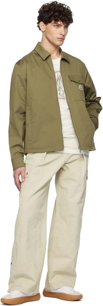 商品Moncler|Khaki Cotton Gabardine Zip-Up Jacket,价格¥7660,第4张图片详细描述