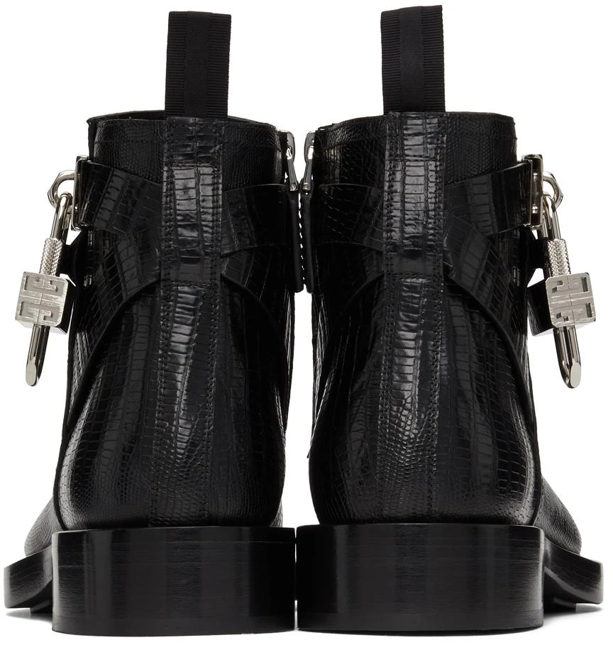 商品Givenchy|Black Lizard Padlock Boots,价格¥6495,第4张图片详细描述