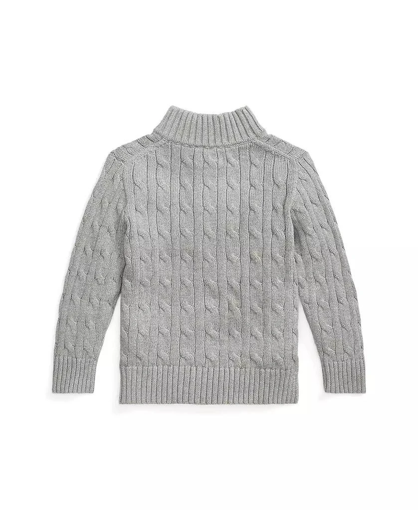 商品Ralph Lauren|Little and Toddler Boys Cable-Knit Cotton Quarter-Zip Sweater,价格¥425,第2张图片详细描述