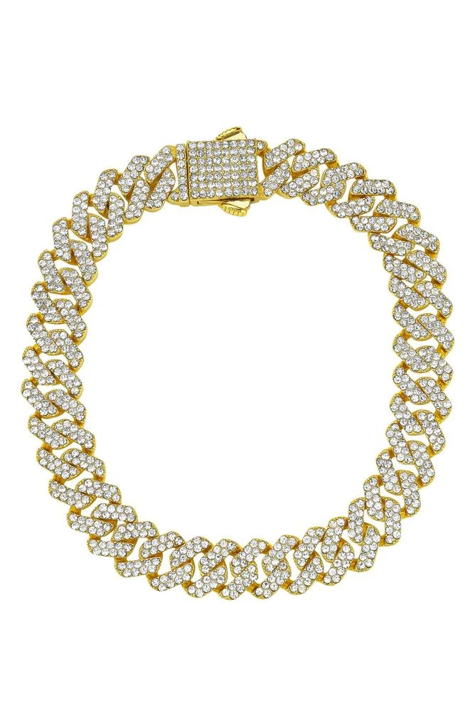 商品ADORNIA|Men's Pavé Cubic Zirconia 10mm Curb Chain Bracelet,价格¥245,第1张图片