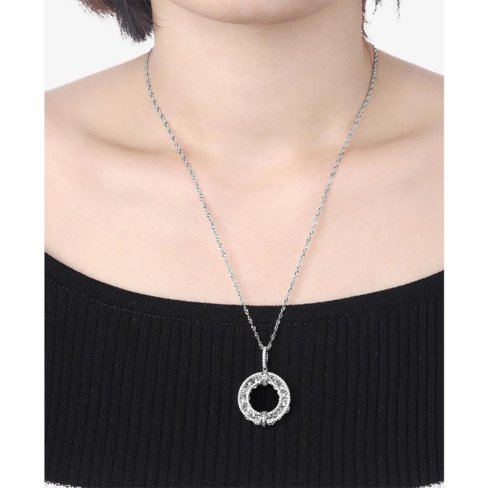 商品Macy's|Cubic Zirconia Circle Pendant Necklace in Sterling Silver,价格¥350,第5张图片详细描述