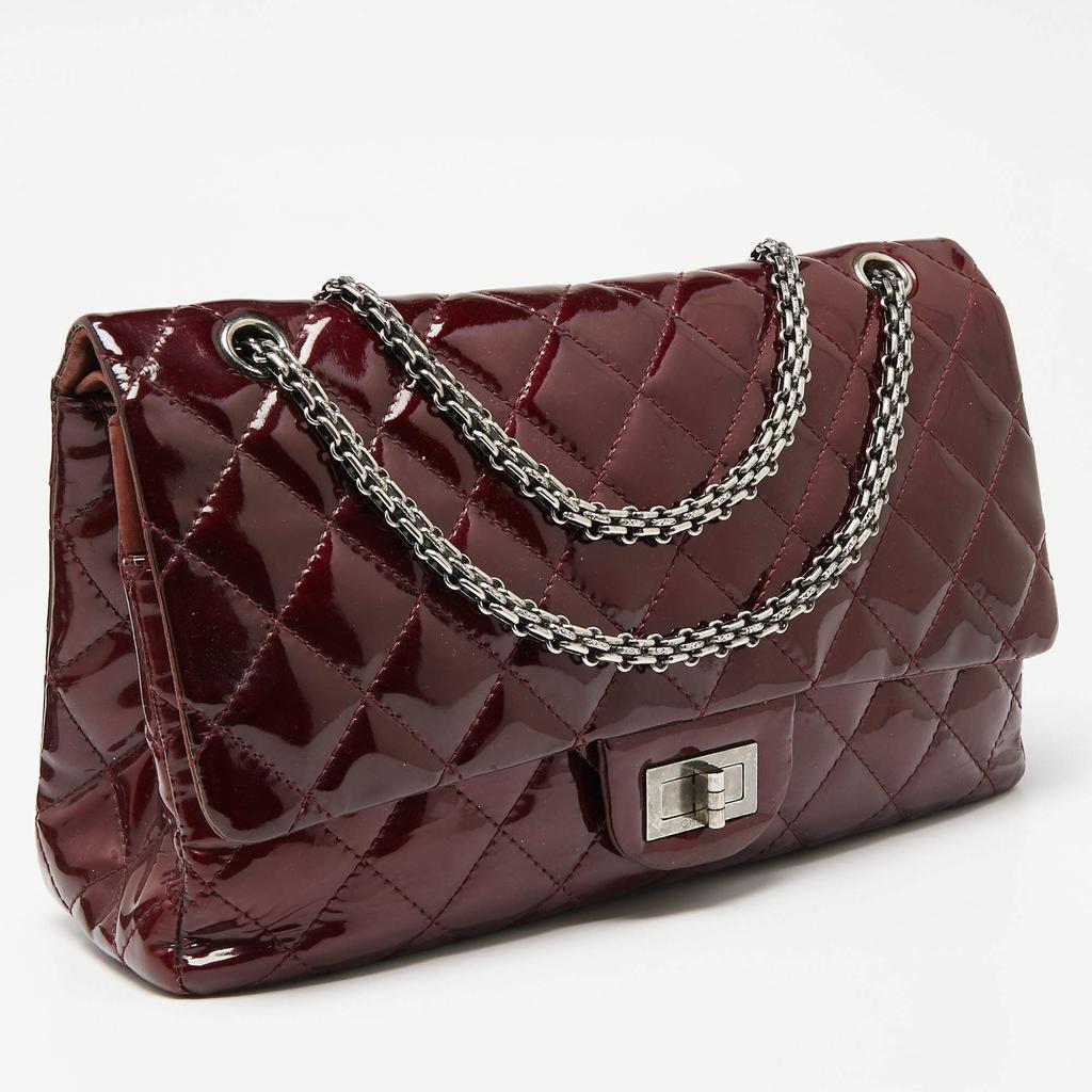 商品[二手商品] Chanel|Chanel Burgundy Quilted Patent Leather Reissue 2.55 Classic 227 Flap Bag,价格¥27762,第5张图片详细描述