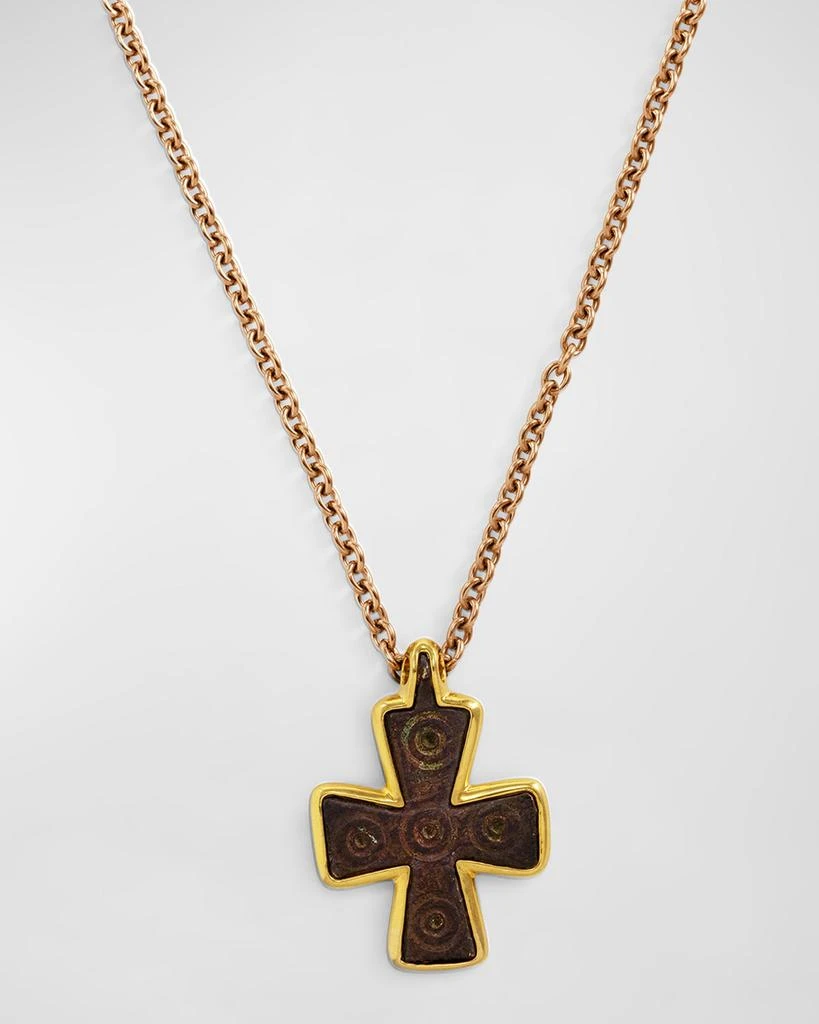 商品Jorge Adeler|Men's 18K Yellow Gold Byzantine Cross Pendant,价格¥41519,第1张图片