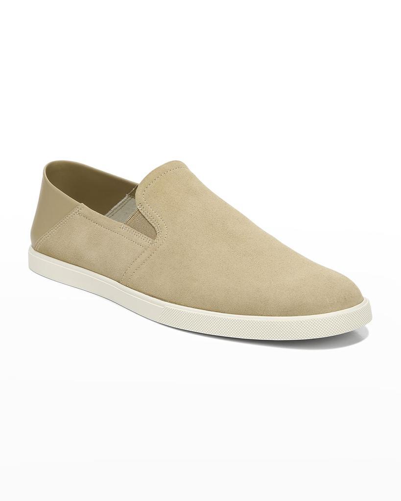 商品Vince|Men's Sanders Suede & Leather Slip-On Sneakers, Natural,价格¥1434,第5张图片详细描述