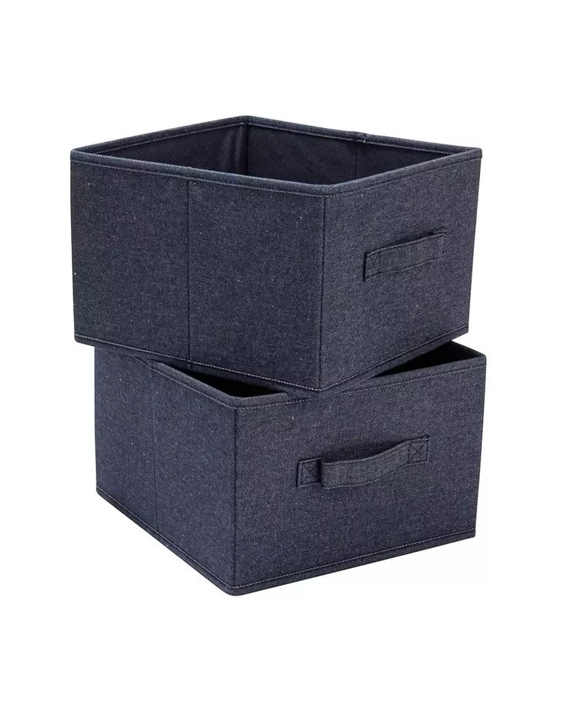 商品Household Essentials|Collapsible Cotton Blend Cube Storage Drawer with Handle, Set of 2,价格¥170,第1张图片