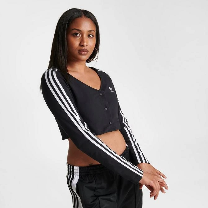 商品Adidas|Women's adidas Originals adicolor Classics 3-Stripes Button Long-Sleeve T-Shirt,价格¥413,第3张图片详细描述