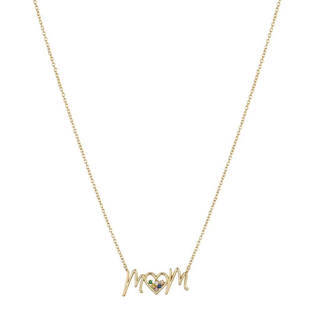 商品Unwritten|14K Gold Flash-Plated Multi Color Cubic Zirconia 'Mom' Necklace with Extender,价格¥375,第1张图片