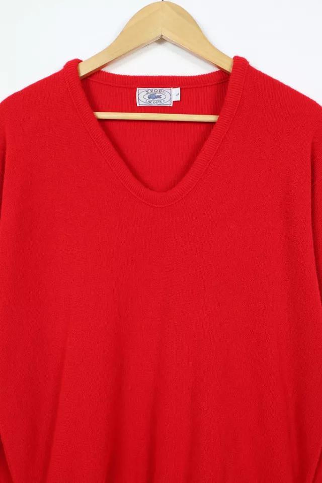 商品Lacoste|Vintage Lacoste V-Neck Red Sweater,价格¥692,第6张图片详细描述