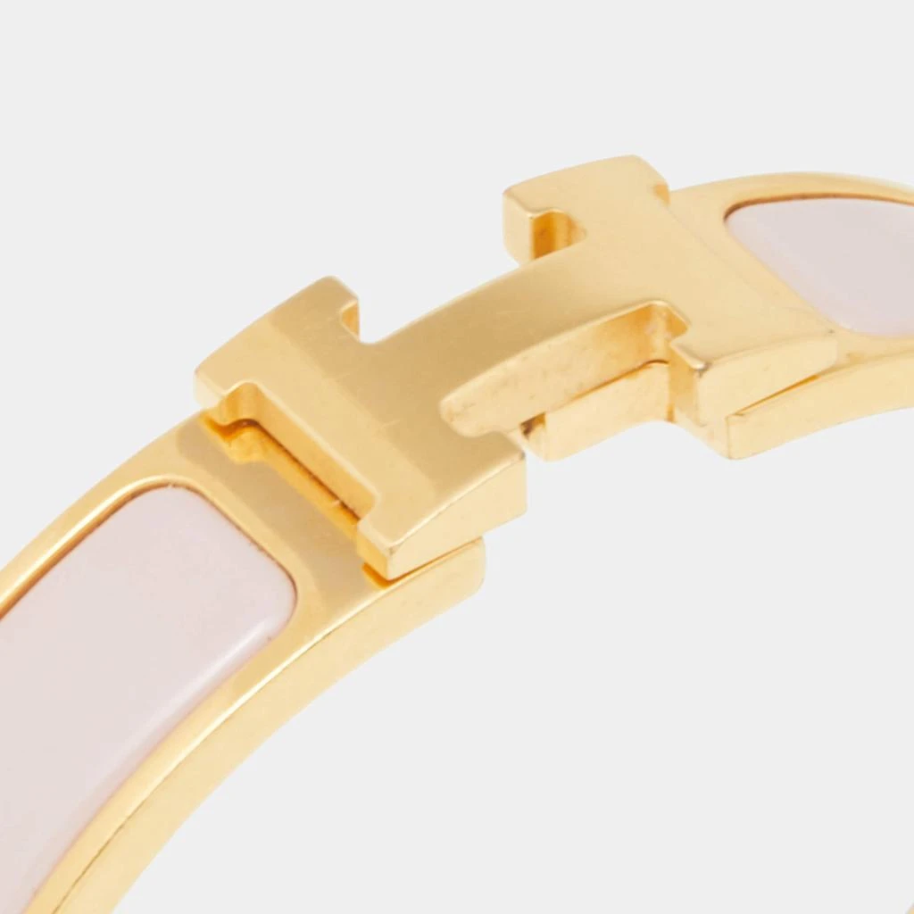 商品[二手商品] Hermes|Hermes Clic H Nude Pink Enamel Gold Plated Narrow Bracelet PM,价格¥3866,第3张图片详细描述