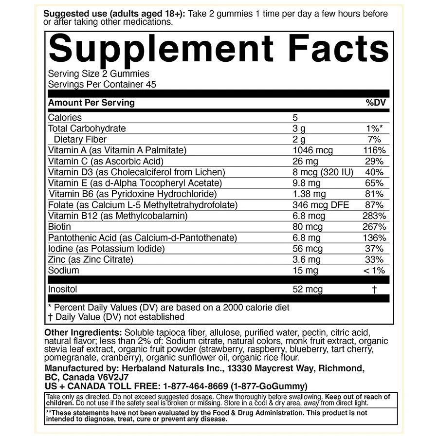商品Herbaland|Multivitamin Gummies Mixed Berry,价格¥179,第2张图片详细描述