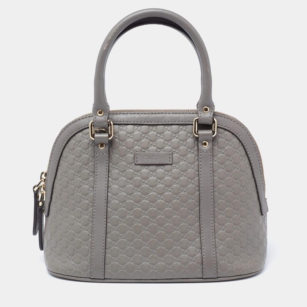 商品[二手商品] Gucci|Gucci Grey Microguccissima Leather Mini Dome Satchel,价格¥5395,第1张图片