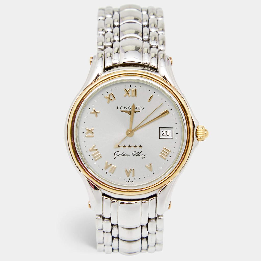 Longines Silver Two Tone Stainless Steel Golden Wing L3.606.5 Men's Wristwatch 33 mm商品第1张图片规格展示