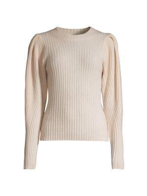 商品Tahari|Cashmere Puff-Sleeve Sweater,价格¥671,第7张图片详细描述