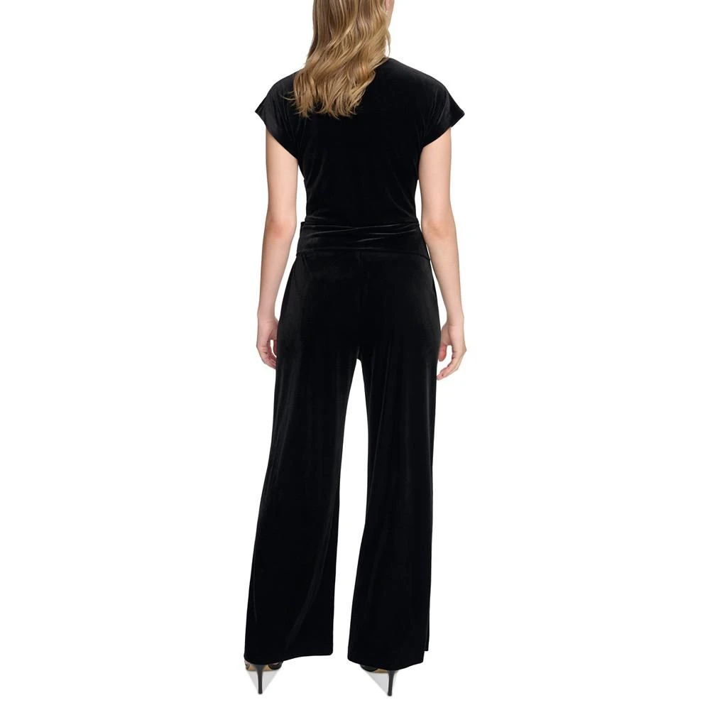 商品Calvin Klein|Women's Velvet Faux-Wrap Jumpsuit,价格¥591,第2张图片详细描述