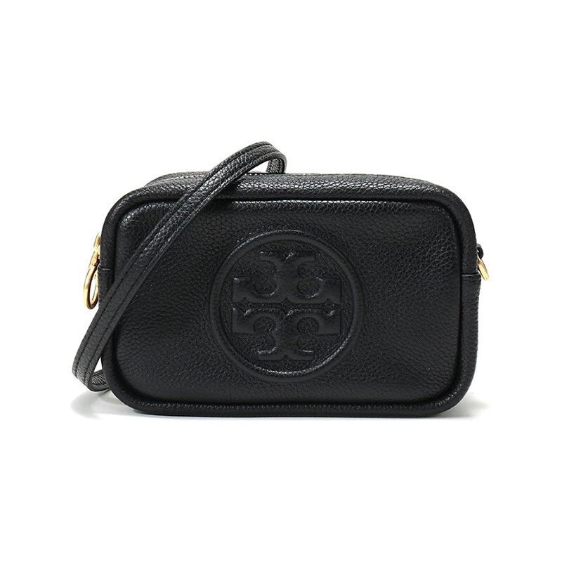 商品[国内直发] Tory Burch|托里·伯奇TORY BURCH 奢侈品TB女包PERRY系列黑色皮质单肩斜挎包手拿包纯色多色礼物送女友（约18*11*7cm） 55691-001,价格¥2104,第1张图片