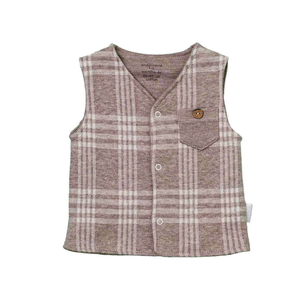 商品Andy Wawa|Beige Plaid Pocket Vest,价格¥160,第2张图片详细描述