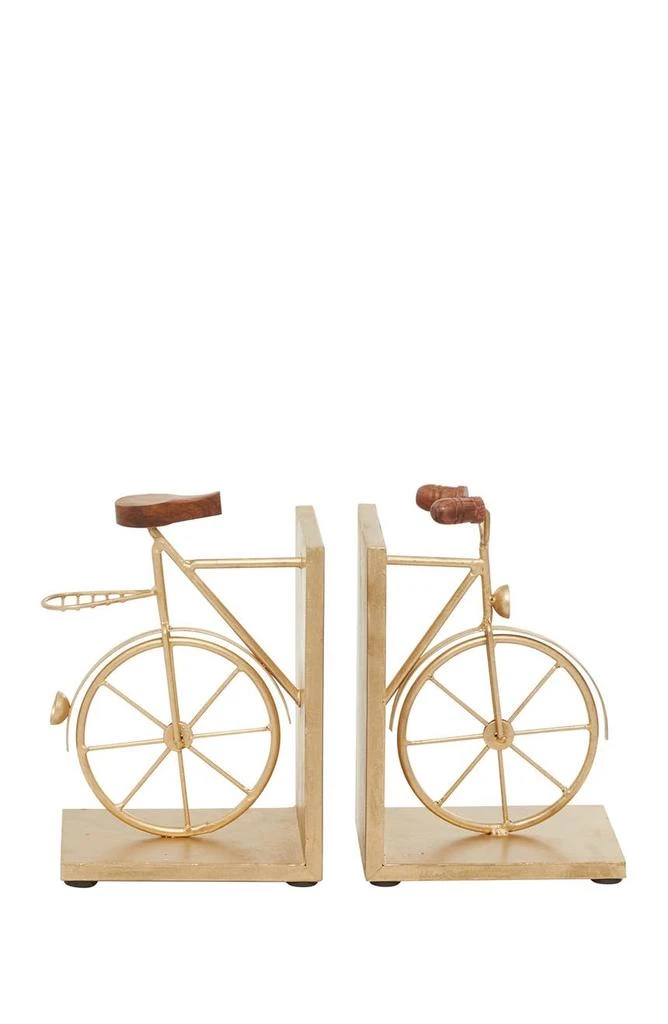 商品VIVIAN LUNE HOME|Gold Metal Bike Bookends with Wood Accents - Set of 2,价格¥332,第1张图片