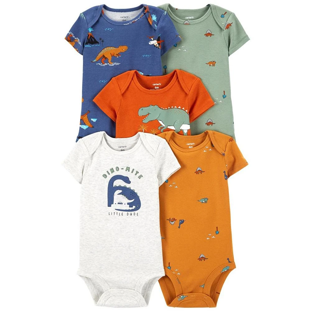 商品Carter's|Baby Boys Short Sleeve Bodysuits, Pack of 5,价格¥92,第1张图片