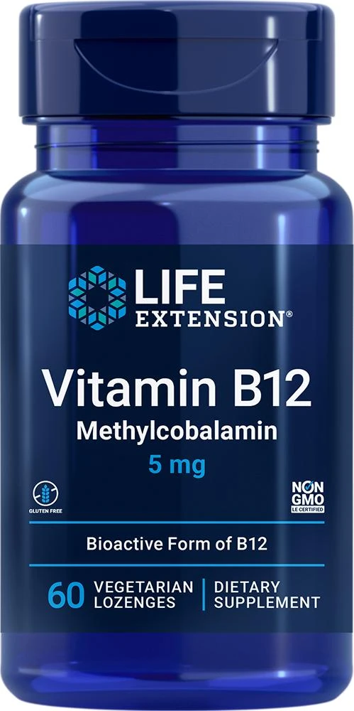 商品Life Extension|Vitamin B12 Methylcobalamin, 60 vegetarian lozenges - 5 mg (5 mg, 60 vegetarian lozenges), Life Extension,价格¥193,第1张图片