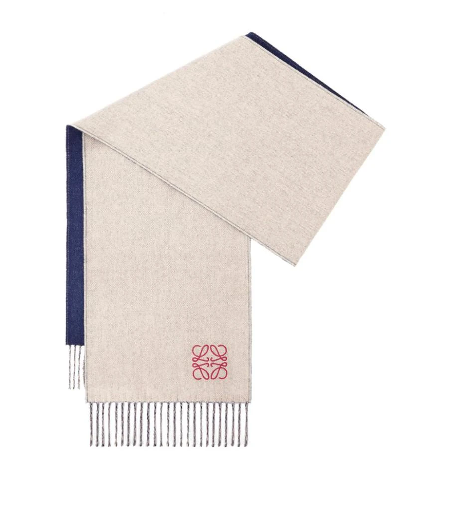 商品Loewe|Wool-Cashmere Two-Tone Anagram Scarf,价格¥2343,第1张图片