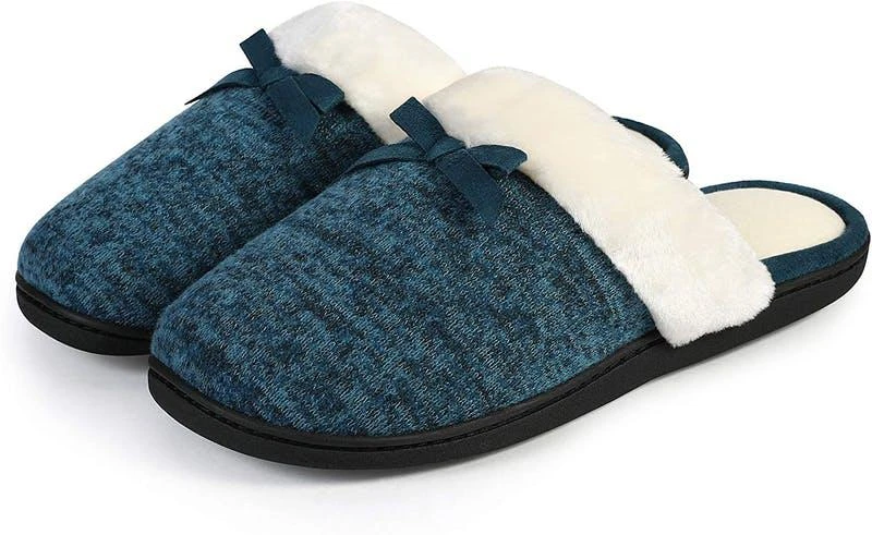 商品Roxoni|Women’s Cozy Memory Foam Slippers, Fuzzy Warm Faux Fur, Anti-Skid Rubber Sole,价格¥380,第1张图片