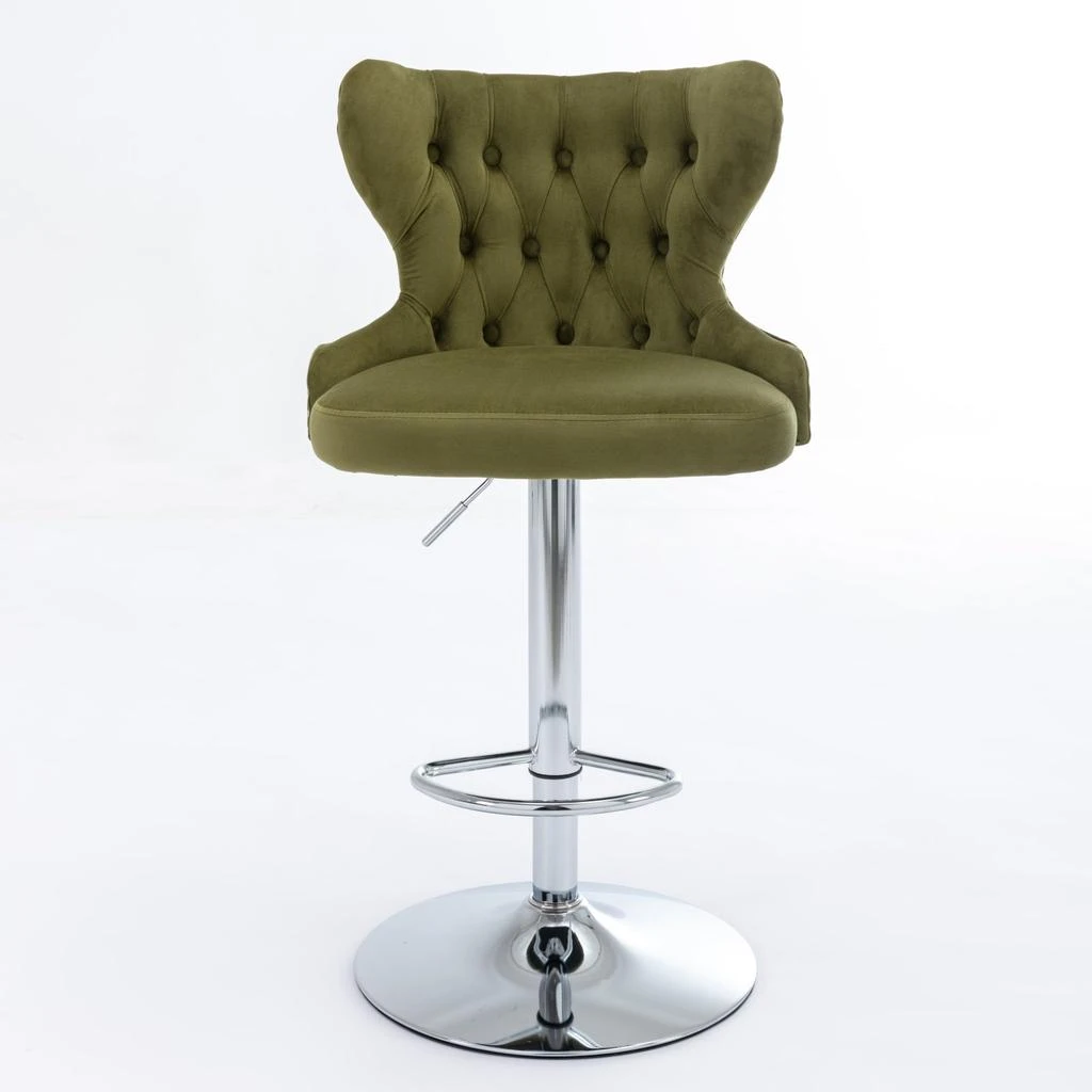 商品Simplie Fun|Swivel Velvet Barstools Adjusatble Seat Height from 25-33 Inch,价格¥2385,第2张图片详细描述